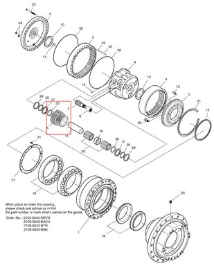 SOLAR 280LC-III części skrzyni biegów SOLAR 290LC-V SOLAR 300LC-V 2101-1019G SOLAR 300LC-V PLANETARY GEAR